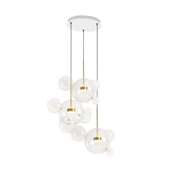 Modern 3-light Dimmable Glass Cluster Pendant Light - Image 3