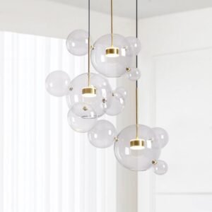 Modern 3-light Dimmable Glass Cluster Pendant Light
