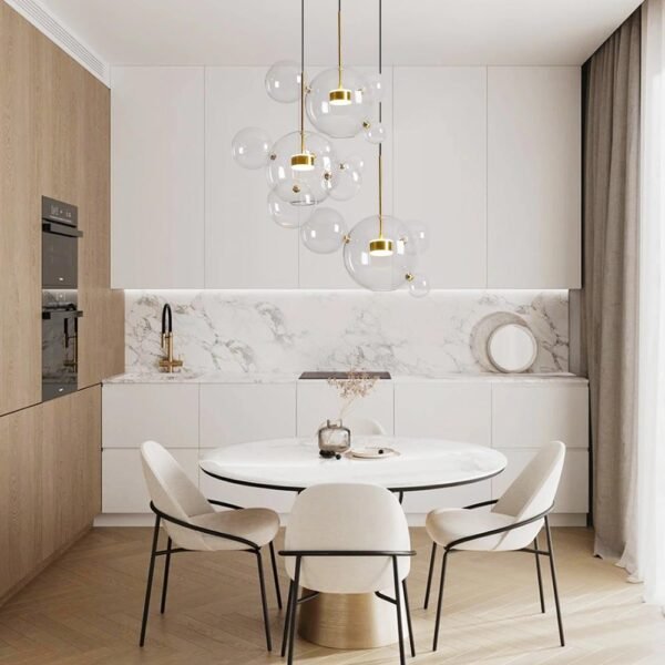 Modern 3-light Dimmable Glass Cluster Pendant Light - Image 2