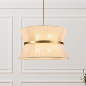 Modern Hourglass Tapered Drum Chandelier