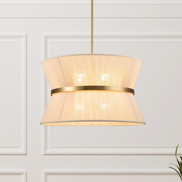 Modern Hourglass Tapered Drum Chandelier