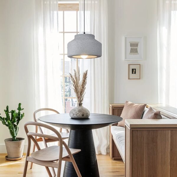 Nordic Earthen Jar Style Drum Pendant Light - Image 3