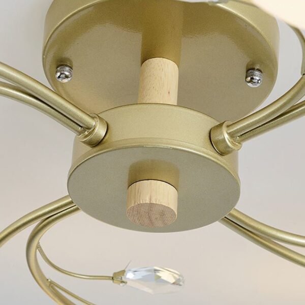 Swirl Gold 6 Light Glass Branching Semi Flush Mount Ceiling Light - Image 6