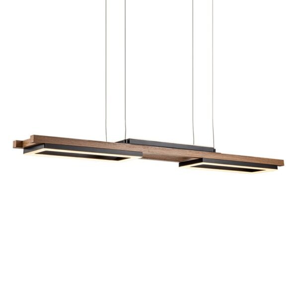 Wooden LED Linear Island Chandelier - Image 8