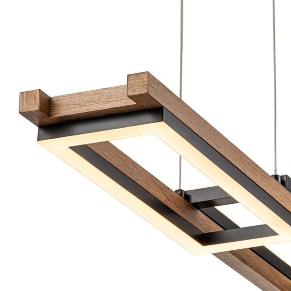 Wooden LED Linear Island Chandelier - Image 13