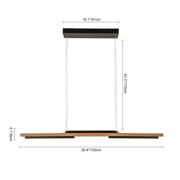 Wooden LED Linear Island Chandelier - Image 3